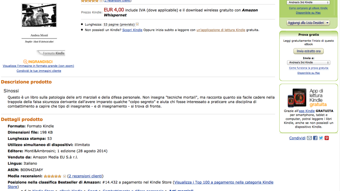 “Difendersi da soli” è sesto nella classifica delle vendite di Amazon.it