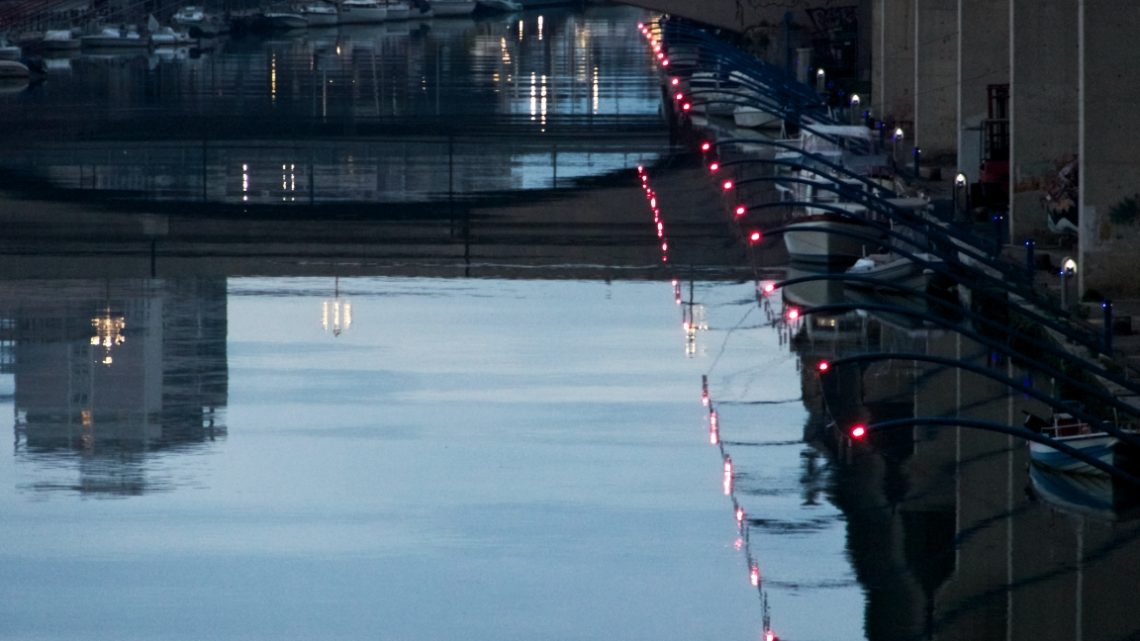 Il Pescara, al crepuscolo